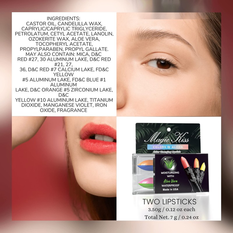 Magic Kiss Color Changing Matte Lipstick set, Long Lasting Nutritious