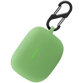 Geiomoo Silicone Case Compatible with Sony LinkBuds S, Protective Cover with Carabiner (Green)