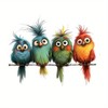 Cartoon Bird Pattern Window Sticker, 4 Counts/set Cute Bird Pattern