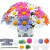 BAZIMADIY Felt Flower Art Craft Kit,DIY Felt Daisy Bouquet Kit,