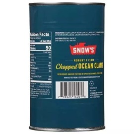 Snow's Ocean Chopped Clams Canned, 51 oz Can - 7g Protein per Serving - Gluten F
