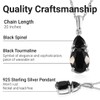 Shop LC Black Tourmaline Necklace for Women Platinum Plated 925