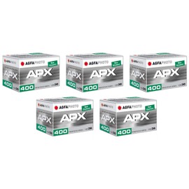 Agfa APX 400 Black & White Film 35mm 36exp 5 Pack
