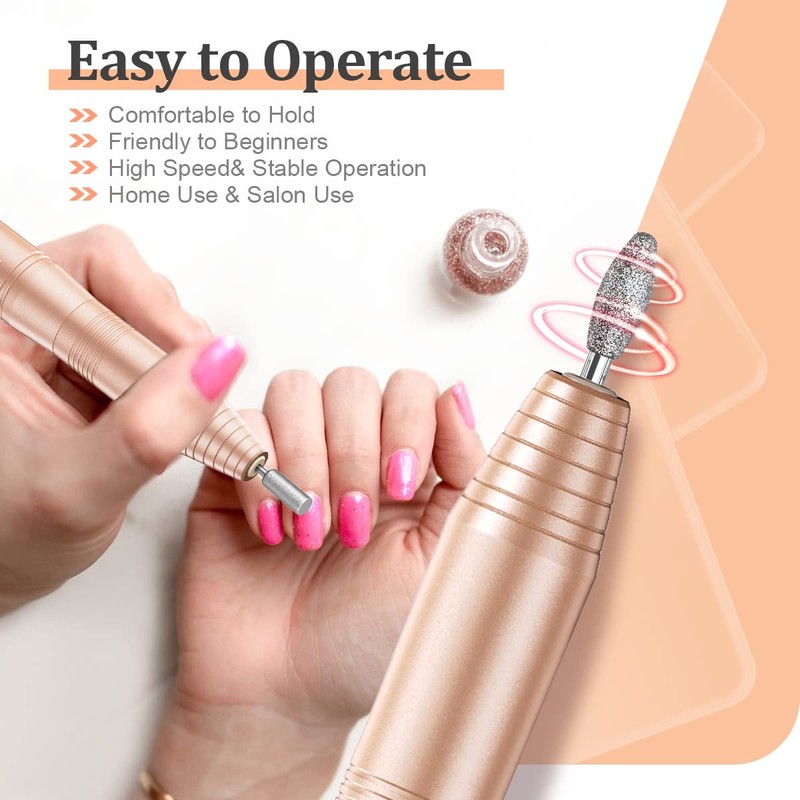 SUBAY Portable Electric Nail Drill Machine,Compact Electric Nail File for