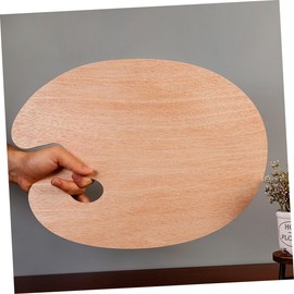 jojofuny Wooden Oval Mixing Palette 20x30cm for Oil and Acrylic Paint Art Paint Mixing Board Portable Tray for Artists and Students