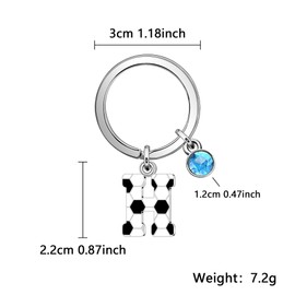 Casxyue Football Key Chain For Women Girls Man Boys Letter Keychain Football Gifts Football Lovers Key Ring Football Players Gifts Initial Alphabet Key Chain Graduation Christmas Birthday Gifts (H)