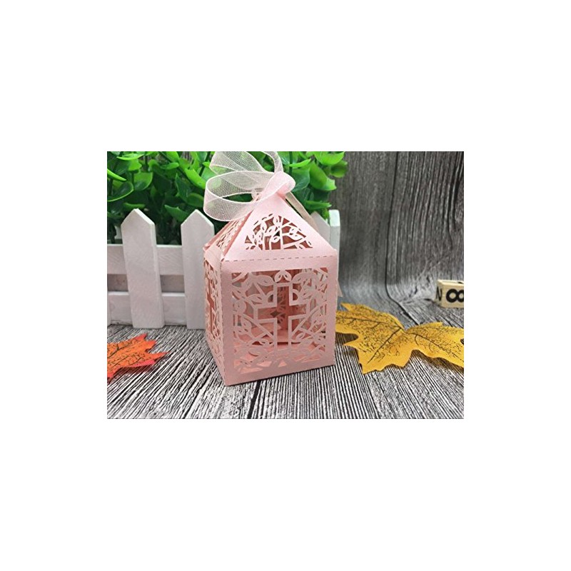 Musuntas 50-Piece Birdcage Design Wedding Christening Guest Gift Box Cardboard