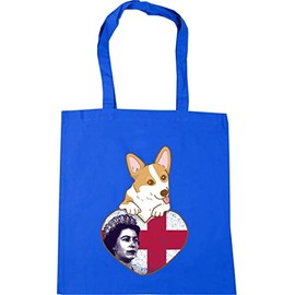 Hippowarehouse Queen Elizabeth and Corgi - Royal Cuteness Tote Shopping Gym Beach Bag 42cm x38cm, 10 litres