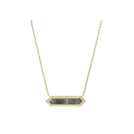 FOSSIL Val Gilded JF03867710 Women's Necklace Mother of Pearl Black, Stainless Steel, No Gemstone