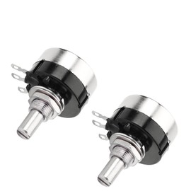 Aicosineg Variable Resistor, Linear Dial Wheel Resistor, Potentiometer, Power Rated 2W, Linear Type, 0.2 inch (6 mm), Diameter, 10K, 2 Pieces, 3pi, Universal Carbon Film Linear Dial Wheel Resistor,