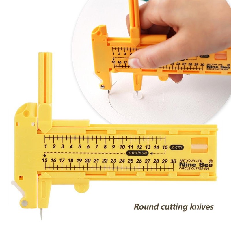 Rotating Compass Circle Cutter Paper Cardboard Rubber Leather Craft Tool