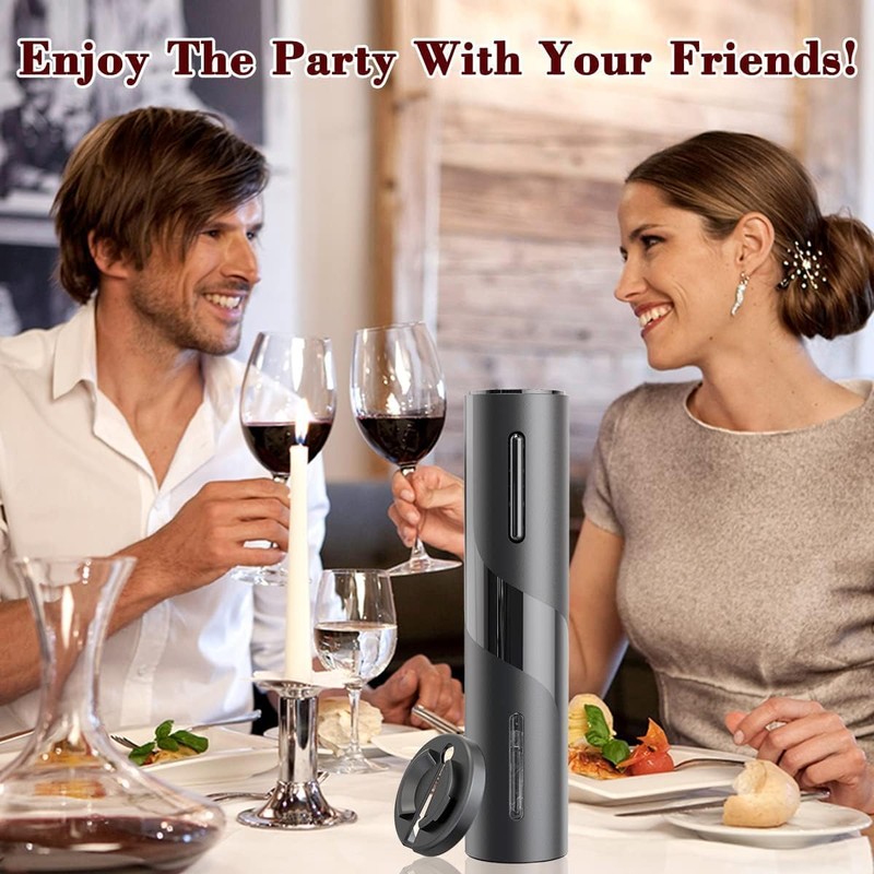 Electric Wine Opener, Wine Gift Automatic Wine Opener with Aluminum