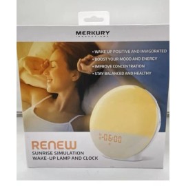 Merkury Innovations Renew Sunrise Simulation Wake-Up Lamp and Clock New In Box
