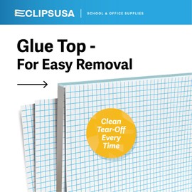 E-CLIPS USA Graph Paper Pad, Graph Paper Notebook, 4 x 4 An Inch Quad Ruled Graph Paper Pad, Graph Paper Pads 8.5 x 11, Drafting Paper, 50 Sheets Per Pad (3 Pack)