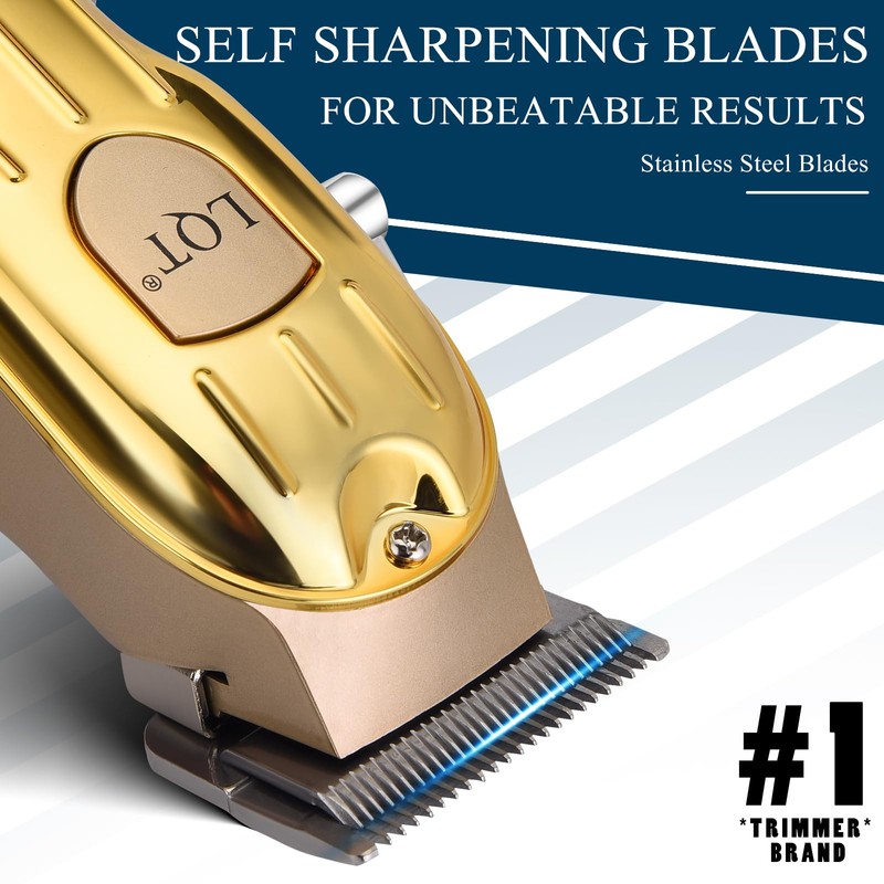 LQT Professional Hair Clipper Set, Gold, LED Display, with Trimmer,