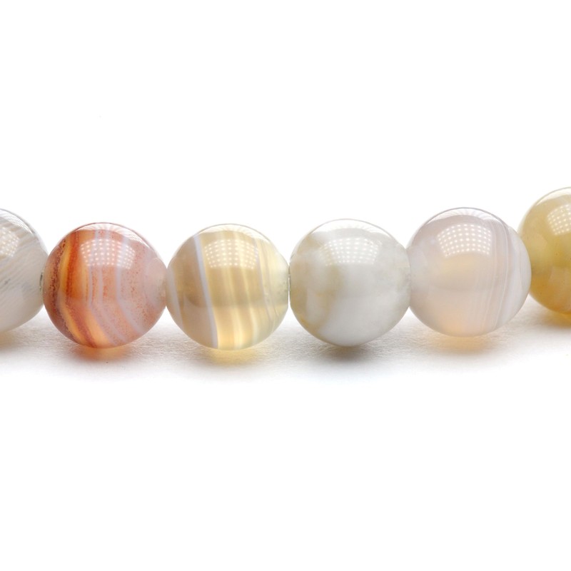 Genuine Botswana Agate Gemstone Bracelet with 6 mm Beads and