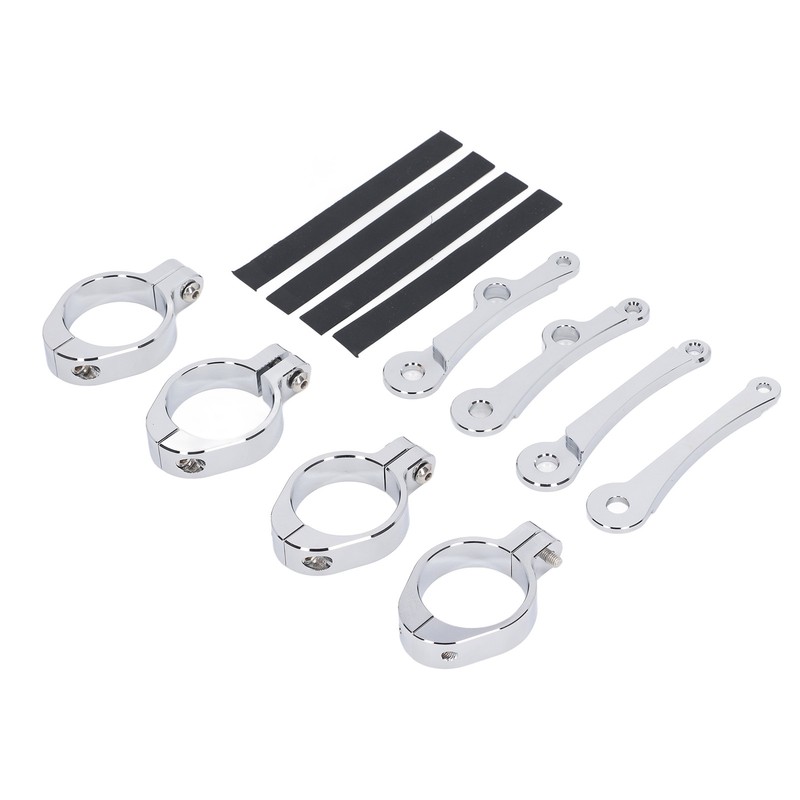 Motorcycle Headlight Mounting Bracket 39 to 41mm Bright Silver Surface