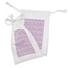 Lunarable Purple Floral Fabric Pouch Set of 2, Continuous and