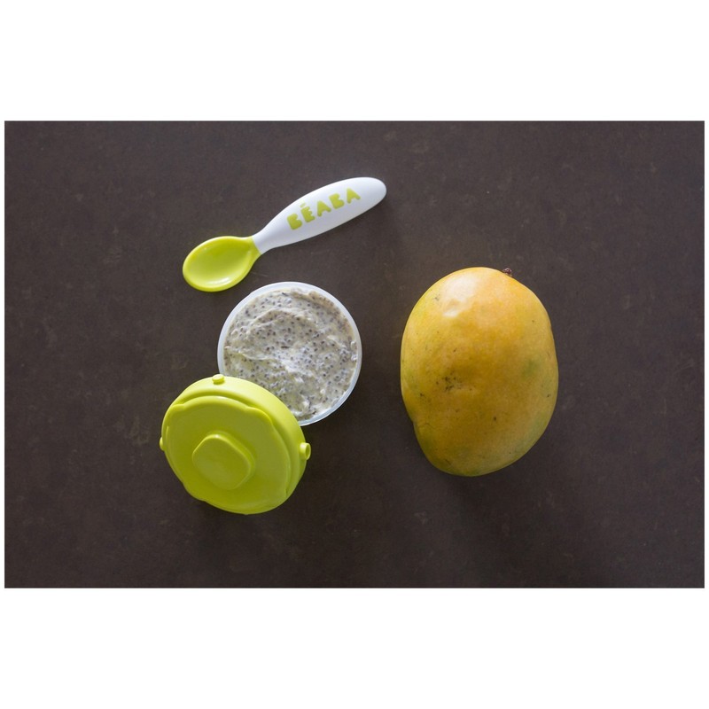 Beaba Second Stage Ergonomisches Baby-Besteck, Löffel und Gabel mit Reiseetui,