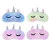 Pack of 4 Sleep Masks, Comfortable Plush Animal Sleeping Masks,