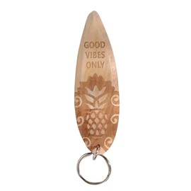 [ALOHAMONI] Wood Surfboard Key Chain Key Chain Wooden Tree Hawaiian Miscellaneous Goods Hawaii Ocean Beach Vintage Retro Cafe California West Coast Resort HAWAII, pineapple