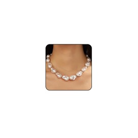 Pearl Necklaces for Women Trendy Baroque Pearl Choker Necklaces for Women Chunky Pearl Necklaces for Women Pearl Shell Necklace White Pearl Jewelry (Style 7)
