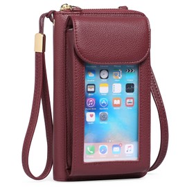 FALAN MULE Small Cell Phone Crossbody Bag Purse for Women, PU Leather Phone Wallet Purse