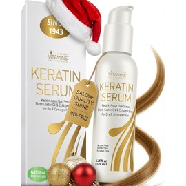 Keratin Infused Protein Hair Serum - Premium Luxury Herbal Oils Complex - Nourishes  Rejuvenates Dry Damaged Hair for All Hair Types 4.25 oz          