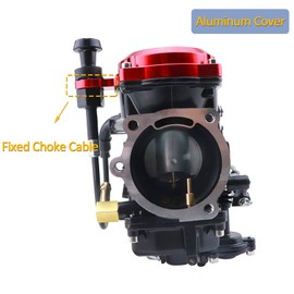 SVKZGFZ CV40 Carburetor with Choke Cable, for Harley Davidson Sportster XL XLH 883 1200 Softail Touring Dyna Road King Carb 27421-99 (Red Cover)