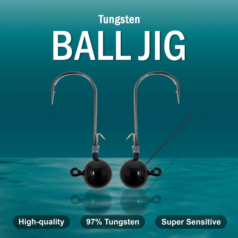Reaction Tackle Tungsten Ball Jig - 1/4oz - 2/0 Hook