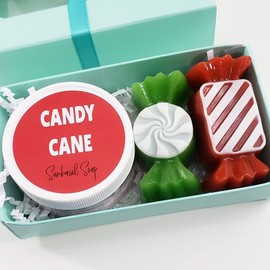 Sunbasil Soap Christmas Candy Cane Soap Spa Box. Secret Santa Small Gift Holiday Exchange Stocking Stuffer Ideas