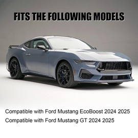 Fancemot Carbon Fiber Front Bumper Lip Compatible with Ford Mustang 2024 2025, Splitter Diffuser Protector Body Kit for EcoBoost GT