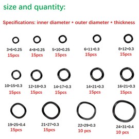 CONPHERON 200 Piece Wave Washer Set, Spring Washers Wave Spring Washers Made of Carbon Steel M3 M4 M5 M6 M8 M10 M12 M14 M16 M19 M21 M22 M24