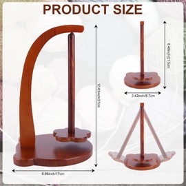 Yarn Holder Portable Wooden Yarn Spinner Detachable Yarns Ball Holder Organizer with Rotating Magnetic Straight Axis Wooden Spinner for Knitting Crochet Lovers