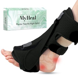 MyHeal Plantar Fasciitis Night Splint, Plantar Fasciitis Relief Brace, 3 Adjustable Straps Plantar Fasciitis Night Splint Relief Plantar Fasciitis, Foot Drop, Achilles Tendonitis