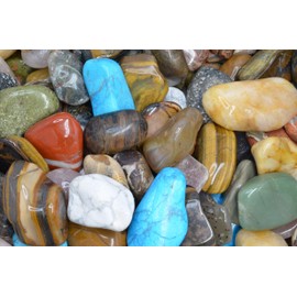 Fantasia Materials: 5 lbs Rare Assorted Tumbled Stone Mix from Africa 1.5" to 2.25" avg. (Size #9)
