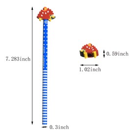 QDXATIVP 28PCS Fun Cute Pencils for Kids,Colorful Stripe with Assorted Fruit Animal Erasers Toppers,for School Office Classroom Supplies Students Children