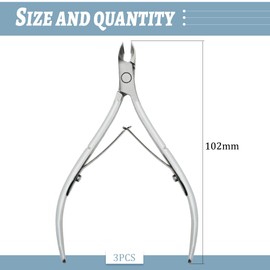 TOVOT 3PCS Cuticle Trimmers Set Stainless Steel Cuticle Nippers Nail Cuticle Removers Cuticle Cutters Cuticle Removal Tools for Fingernails Toenails