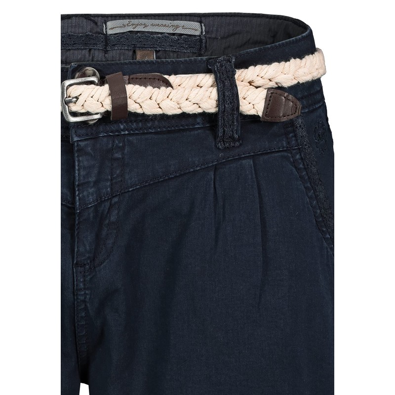 Eight2Nine Women's Chino Shorts with Braided Belt, dark blue
