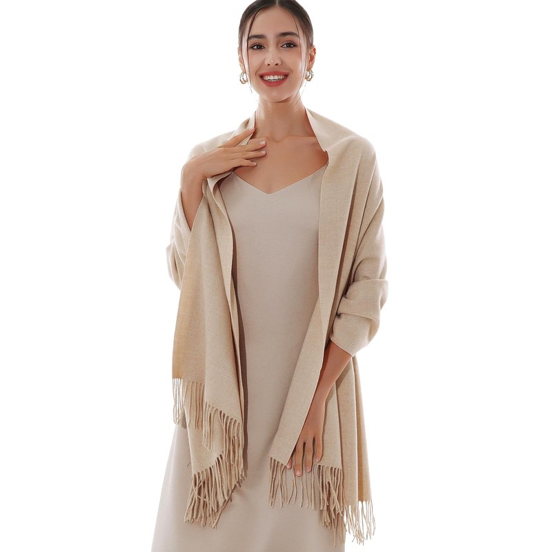 RIIQIICHY Winter Scarf for Women Beige Pashmina Shawls Wraps for