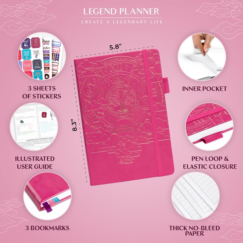 Legend Planner Hourly Schedule – Weekly & Daily Organizer with