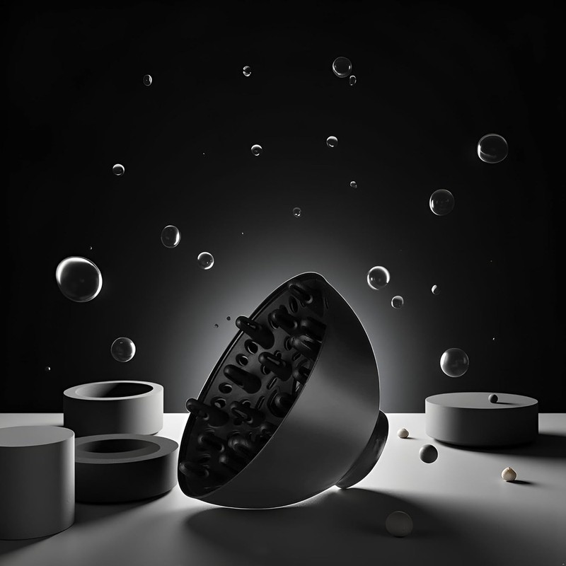 Black Universal Hair Diffuser Adaptable for Blow Dryers for Curly,