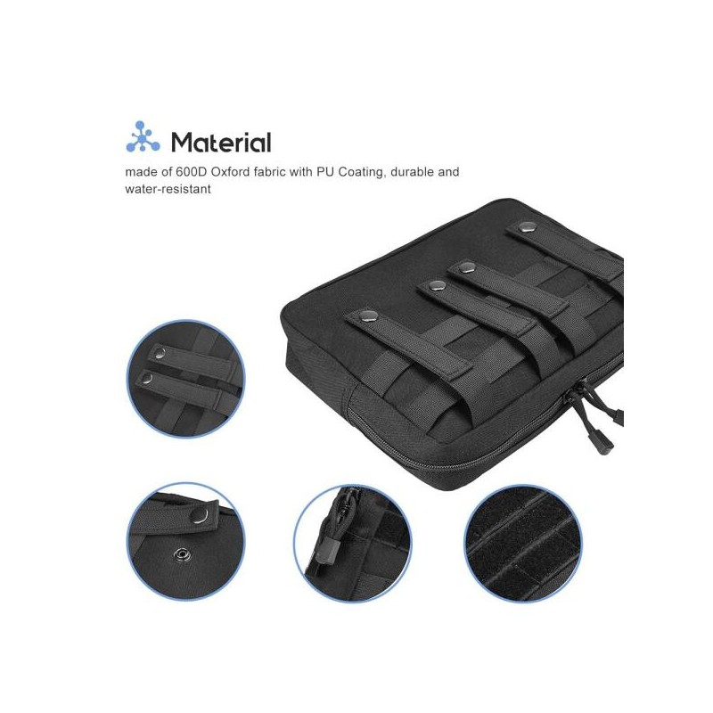 ProCase 프로케이스 전술 관리자 몰 파우치, 밀리터리 MOLLE 파우치 수평