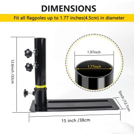 Hzcgjmy Flagpole Tire Mount, Portable Metal Flag Pole Wheel Stand Tailgate Tire Mount...