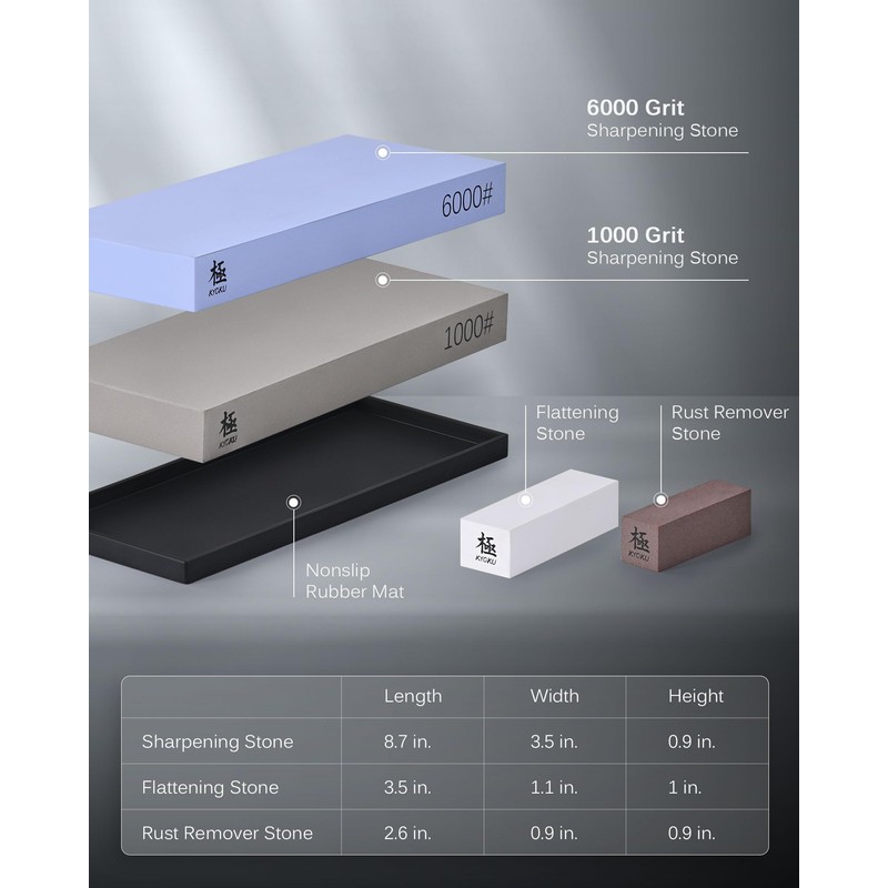 KYOKU Sharpening Stone Whetstone Kit, Knife Sharpening Set with 1000