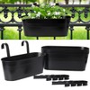 vensovo Metal Railing Planter for Outdoor Plants - 5 Pack