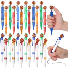 Sayglossy 24 Pcs Basketball Pens Bulk Basketball Shape Ballpoint Pen Basketball Party Favor Sport Pen Cool Writing Pen Desk Pens Retractable Black Ink for Sport Party Gifts Students Office Decor
