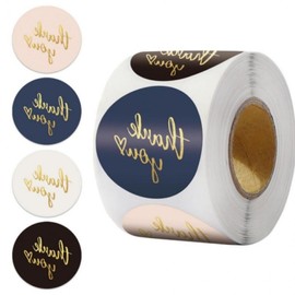 500 sheets of lettering packaging stickers, thank you stickers in 4 colors, as a gift sandwich sticker 10ea