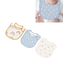 Newborn Bib, Absorption Safety Bib Multi Layered Printed Pattern for Parents for for Daily Life (Type 3)
