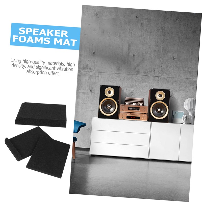 SAFIGLE 2pcs High-density Speaker Isolation Pads Odorless Cushion for Enhanced